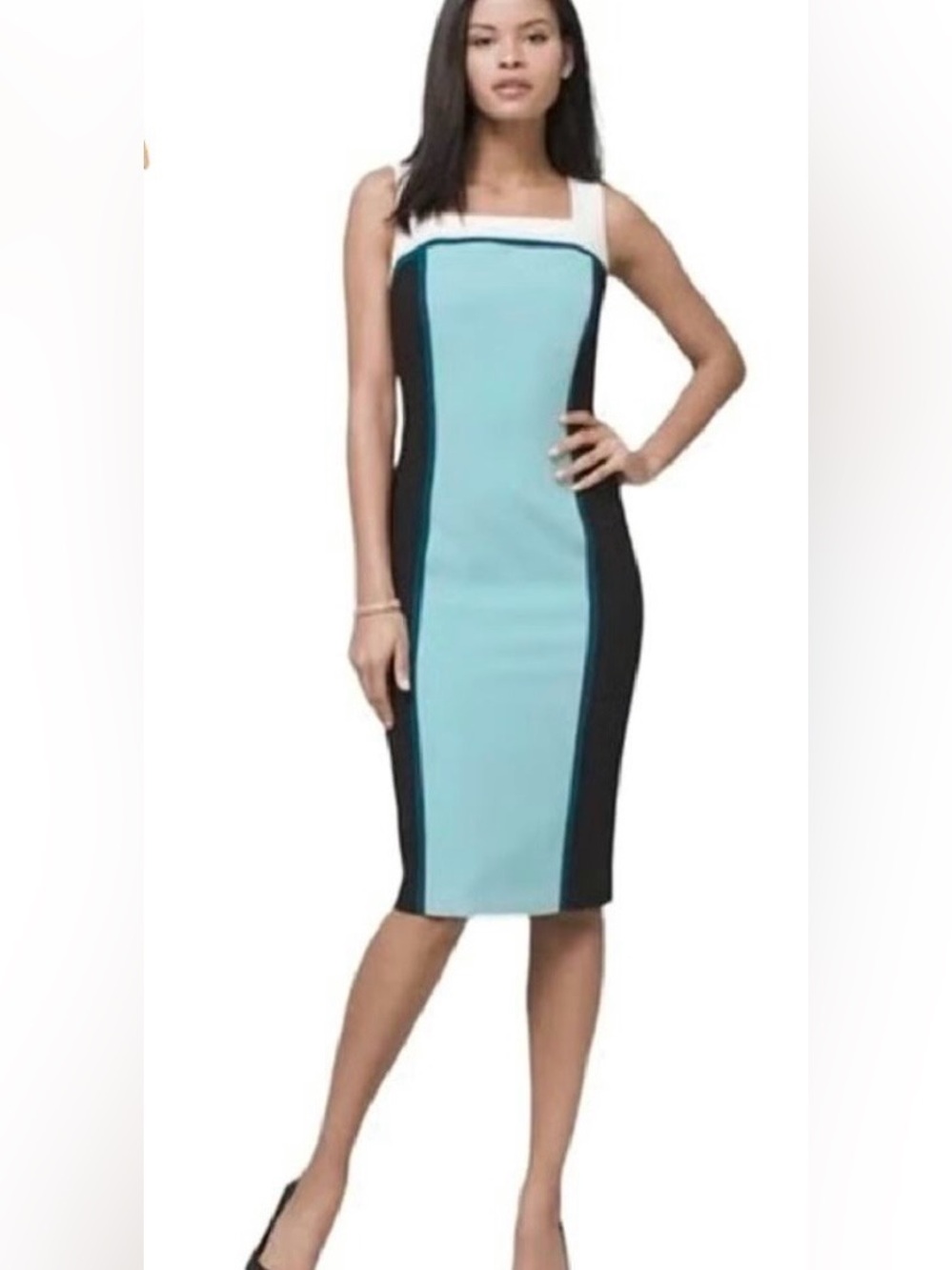 NEW! White House Color Block Sleeveless  Sheath Dress